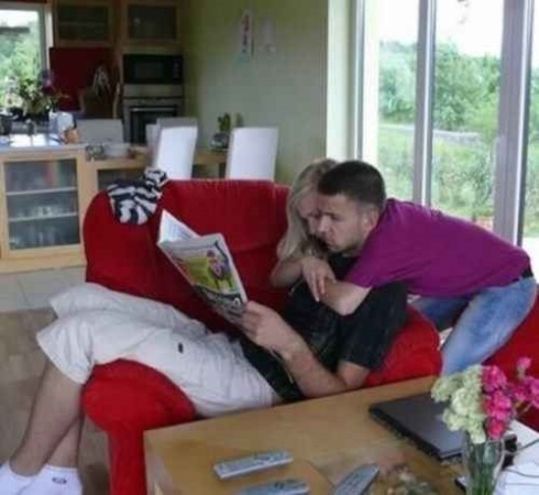 man and women reading